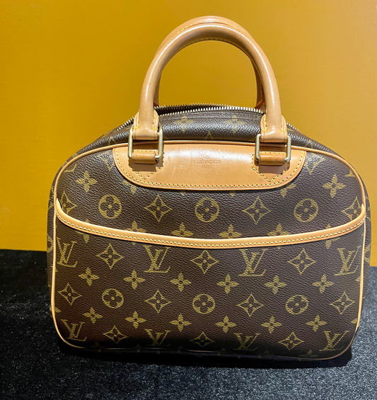 *Authentic*  LV Trouville Monogram Coated Canvas Handbag Brown Tote