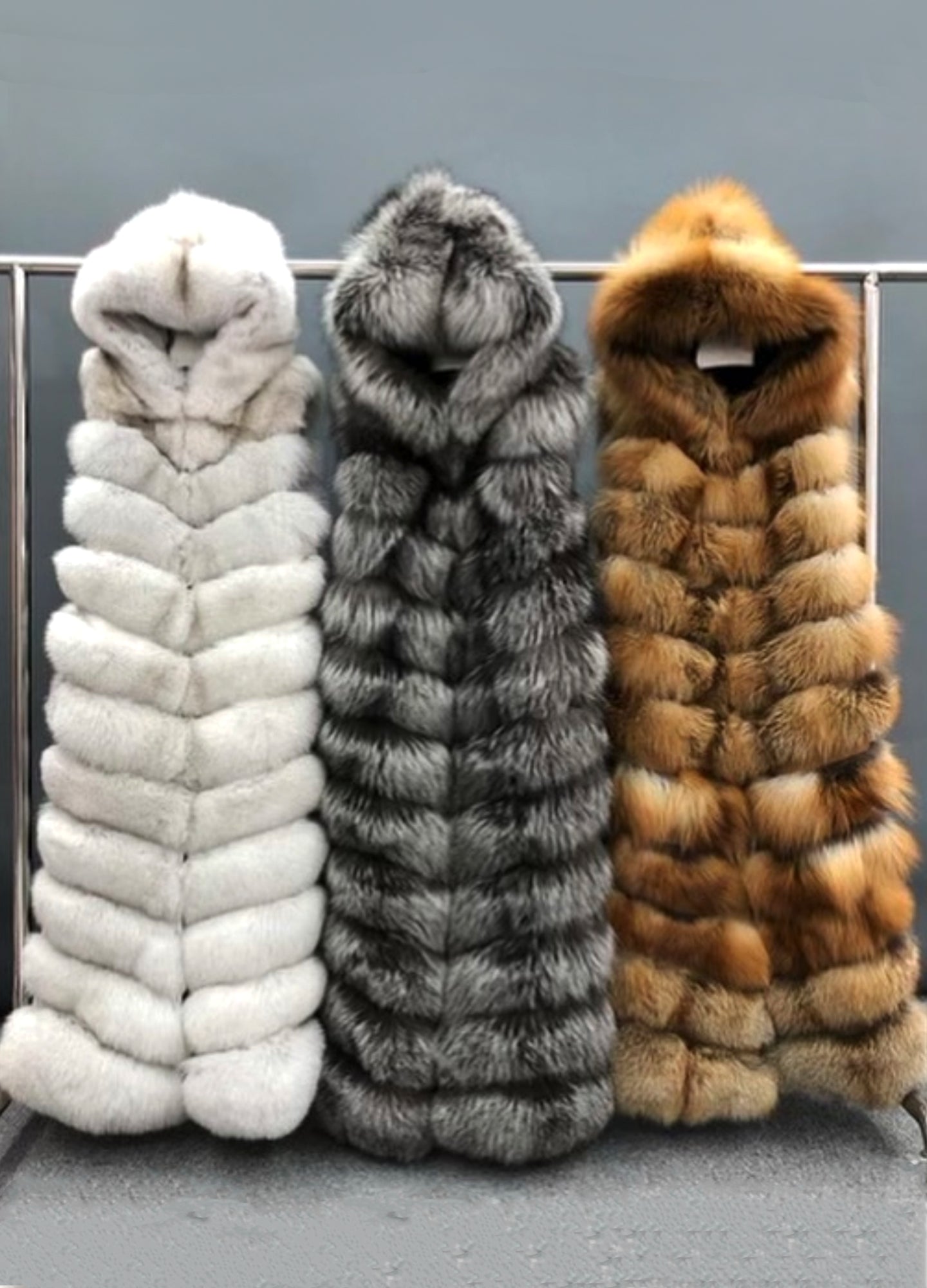 Custom hooded fur vest